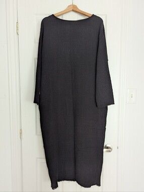 Black Crane | Quilted Double Gauze Cotton Dress | Made in USA | Size S